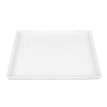Imagem de Bandejas de café de Plástico, 15.0x10.4in, Bandeja de Porção Leve e Resistente para Festa, Churrasco, Piquenique, Suprimento Extra de Resina, Não Deslizante (Branco)