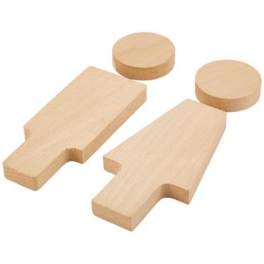 Imagem de GORGECRAFT 1 conjunto de 2 peças placa de madeira para banheiro masculino e feminino sinais de banheiro masculino feminino identificador de banheiro etiqueta símbolo de banheiro sinais de porta de