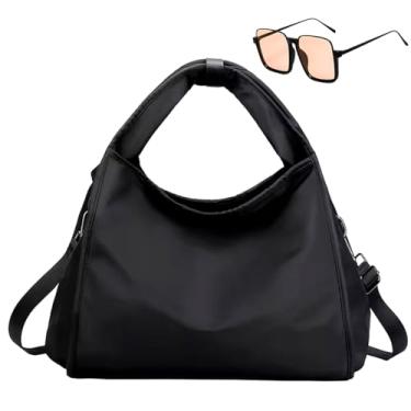 Imagem de Kit Bolsa Feminina Grande Transversal + Óculos De Sol Proteção UV Retro (Preto)