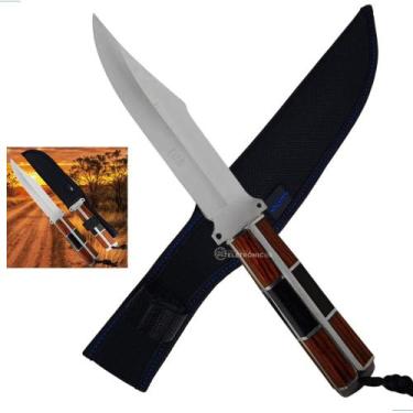 Imagem de Faca Versátil e Robusta com Cabo de Madeira e Bainha de Nylon para Tra