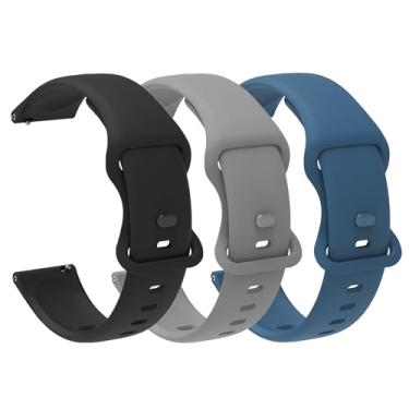 Imagem de Pulseira esportiva masculina e feminina compatível com SOUYIE T19, T56, T90, T98, P113, P109, P99, S47, SW7, Q15 Pro, T49, T45S, SOU-YII. E HT, L1 Smart Watch HD11 (pacote com 3, pulseira de tamanho