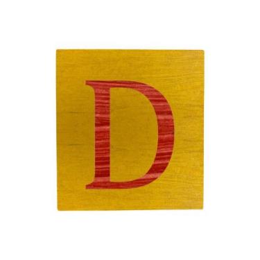 Imagem de Cubo Amarelo Letra Vermelha Festa Chá de Bebê Decoração 8x8x8 Cm Mdf M