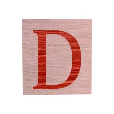 Imagem de Cubo Rosa Bebê Letra Vermelho Festa Chá de Bebê Decoração 8x8x8 Cm Mdf