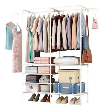 Imagem de Branca Para Roupas Closet Nichos Guarda Roupa Aberto Armario Roupeiro Forte，Adequado para quarto, sala de estar todos os tipos de roupas, armazenamento de sapatos(Branco)