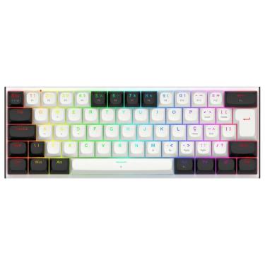Imagem de Teclado Magnético Gamer Redragon Fidd - ABNT2 - RGB - Switch Rosa - Preto e Branco - K683BW-RGB