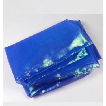 Imagem de YJIUYUANQ Materiais de pesca com mosca DIY materiais de amarração de moscas cristal piscante holo lula gabarito faça você mesmo tecido de malha Fabria, faça você mesmo pele de camarão, azul royal, 1,1