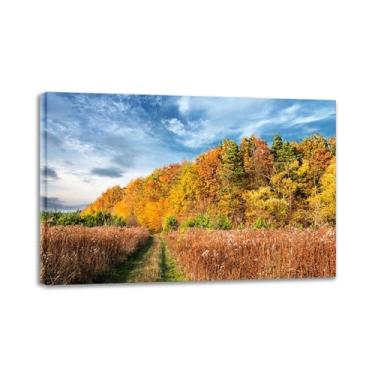 Imagem de Decoração de arte de parede de floresta - Impressões em tela de cenário de outono - Árvores de outono 2 - Arte impressa em tela grande pronta para pendurar - Imagens de decoração para sala de estar 30