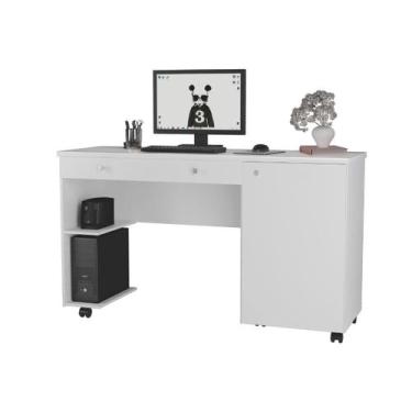 Imagem de Escrivaninha Para Computador Uma Porta e Duas Gavetas  Ariel - Móveis 