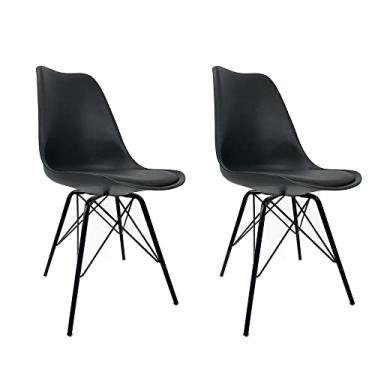 Imagem de Conjunto com 2 Cadeiras Saarinen Black Edition - Base Tower Preta