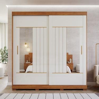 Imagem de Guarda-Roupa Solteiro 2 Portas de Correr com Espelhos 231cm 100% MDF Ravenna Espresso Móveis