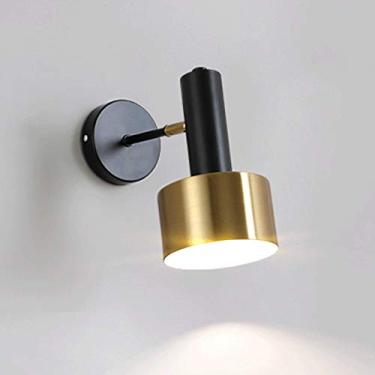 Imagem de Luminárias de parede nórdicas, luminária de parede moderna, decorativa, de cabeceira, criativa, de metal, para sala de estar, restaurante, cozinha, varanda, banheiro, hotel, preto e bronze