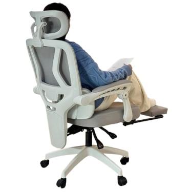 Imagem de Lzyjckh Cadeira de malha com encosto alto Cadeira ergonômica para escritório Cadeira executiva para escritório em casa Cadeira de mesa com suporte lombar ajustável para casa, escritório, jogos,Gray