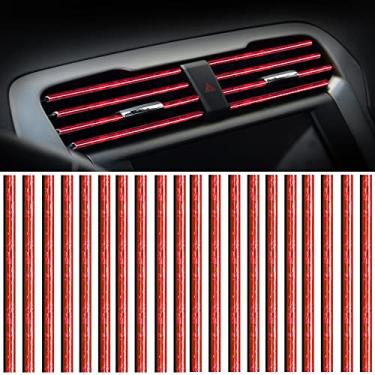 Imagem de MINGZAIQIPEI Saída de ventilação de carro acabamento interior do carro acabamento de moldagem de ar condicionado carro saída de ventilação acabamento cromado PVC interior do carro acabamento de saída