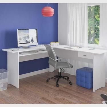 Imagem de Mesa para Escritório 1 Gaveta Cannes Artely Branco