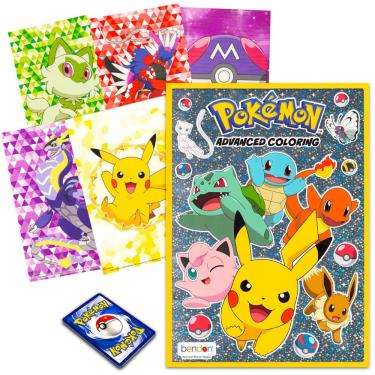 Imagem de Conjunto de livros para colorir Bendon Pokémon com livros e cartões avançados