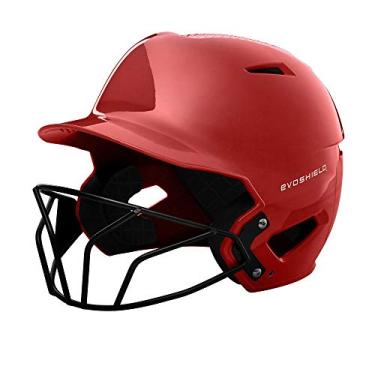 Imagem de EvoShield Capacete de rebatedor XVT Luxe com máscara facial, escarlate - Grande
