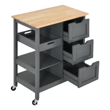 Imagem de Carrinho de Armazenamento Carrinho de servir cozinha para sala de jantar, ilha de cozinha com armazenamento, carrinhos para chá e café Carrinho de Armazenamento