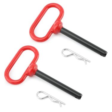 Imagem de Conjunto de pino e clipe de engate de reboque de 1/5.1 cm, haste de 1/2 x 3-5/8 e 2 clipes R para tratores, reboque, cortador de grama, carrinho de golfe, trailer e quadriciclo (pacote com 2)