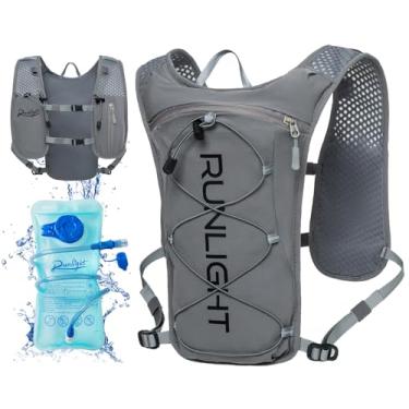 Imagem de Runlight Mochila De Hidratação Para Corrida, Mochila Leve Com Isolamento E Bolsa De Bexiga De Água De 1,5 L, Mochila Para Caminhadas, Trilhas, Corrida, Ciclismo, Maratona Para Mulheres, Homens, Cinza