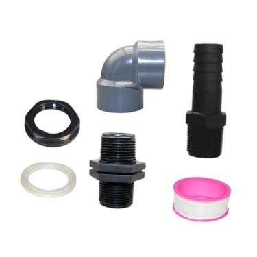 Imagem de Ｂｅｓｇａ Montamento de antepara de barril de chuva, conector de barb de mangueira de jardim, cotovelo, bico de mangueira, ajuste do adaptador do conector do