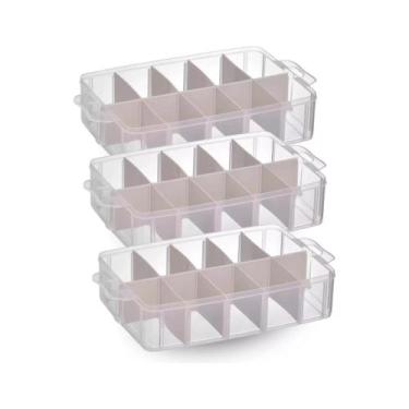 Imagem de Bandeja maleta organizadora divisorias kit c/ 3 s/ tampa - Plásticos S