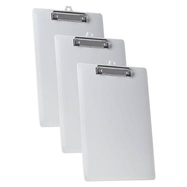Imagem de Acrimet Clipboard Letra Tamanho A4 (13 3/8" x 9 7/16") Clipe de perfil baixo com réguas laterais (plástico) (cor branca) (pacote com 3)