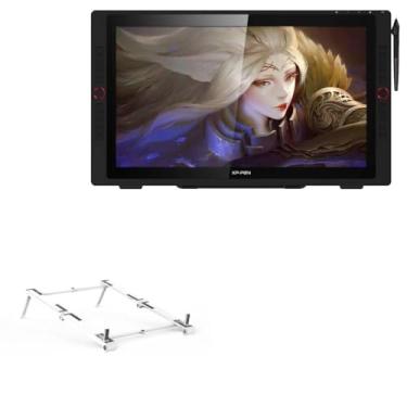 Imagem de BoxWave Suporte e suporte compatíveis com XP-Pen Artist 24 Pro - Suporte de bolso de alumínio 3 em 1, portátil, suporte de visualização em vários ângulos - prata metálica
