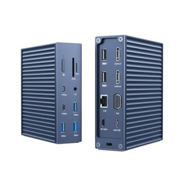 Imagem de ACASIS Estação de ancoragem USB C, monitor duplo, estação de ancoragem Laptpop 16 em 1 com 2 HDMI, VGA, 2,5 G Ethernet, SD/TF, 10 Gbps USB-C 3.1, áudio de 3,5 mm, PD100W, hub USBC para MacBook/Dell