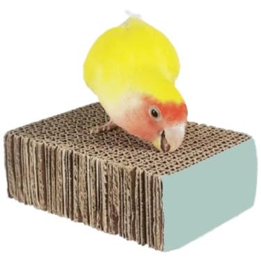 Imagem de CXYYXF Brinquedos de mastigar papagaio de papelão poleiro para gaiola plataforma de descanso de pássaros suporte de papagaio playground brinquedos de exercício periquitos gaiola acessórios para