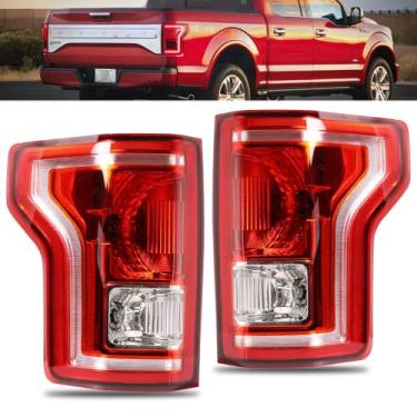 Imagem de Luzes traseiras compatíveis com Ford F150 2015-2017 Luzes traseiras esquerda e lado do motorista substituir HL3Z13405D HL3Z13404D
