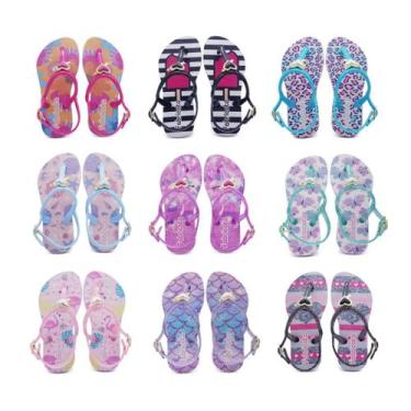 Imagem de Kit 10 Pares Sandália Infantil Estampa Princesas Atacado K59 - FABRICA