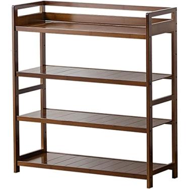 Imagem de LIFOND Sapateira organizadora de bambu sapateira de 4 níveis, prateleira de sapato de simplicidade nórdica, suporte aberto de armazenamento de sapatos para entrada, corredor e armário, prateleira de