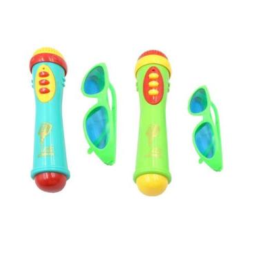 Imagem de Brinquedo Microfone Infantil Com Óculos De Sol Som Sortido - Wellmix