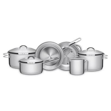 Imagem de Jogo de Panelas Solar em Aço Inox com Fundo Triplo 6 Peças - Tramontin