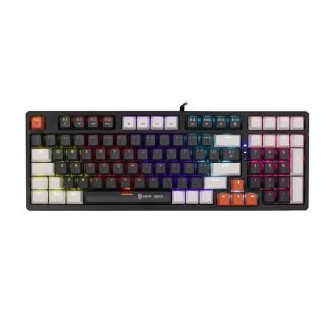 Imagem de Teclado Mecânico Gamer New Hero Arkana, Rainbow, Switch Blue, ABNT2, USB, Preto e Cinza
