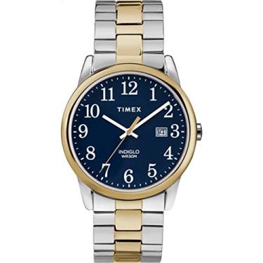 Imagem de Timex Relógio masculino Easy Reader, Dois tons/dois tons/azul/38 mm, 38mm, Relógio de leitura fácil