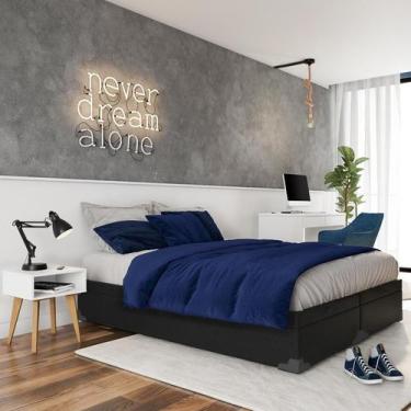 Imagem de Base para Cama Box Queen Madalynn com Baú (45x158x198) Preta - Mobly