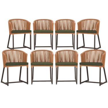 Imagem de Mesa com 4 Cadeiras de Jantar Roma 100cm e Noronha em Aluminío