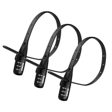 Imagem de 3 peças de cadeado ajustável com fecho de correr para bicicleta, bicicleta elétrica, bicicleta infantil, capacete, geladeira, scooter, armários, gavetas, portões, cercas