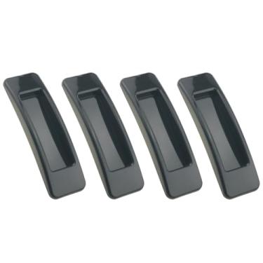 Imagem de DGHAOP 4 maçanetas adesivas pretas para armário 10,9 x 3,3 x 1,4 cm Gaveta multifuncional porta deslizante maçaneta de plástico