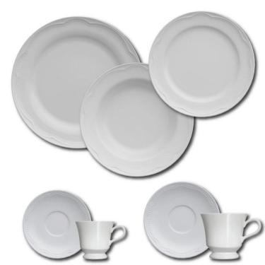Imagem de Aparelho De Jantar 42 Peças Germer Cottage Em Porcelana Branco