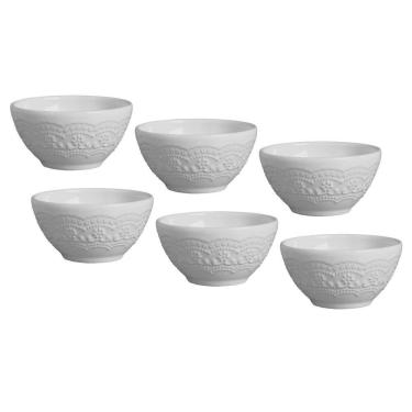 Imagem de Conjunto Bowl Para Servir Porto Brasil Madeleine Em Faiança Feldspática - 6 Peças Branco