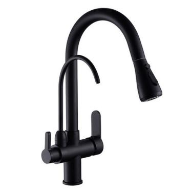 Imagem de Torneira Luxo Preto Quente Frio Extensivel 360 Regulavel