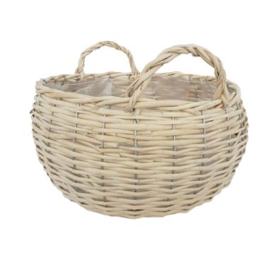 Imagem de Cesto Armado Redondo Em Vime Natural Alt 19cm X Diam 26cm