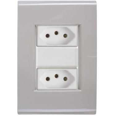 Imagem de Cj Duas Tomadas Dupla 10a Liz Fendi Tramontina Completo Pronto Tramontina