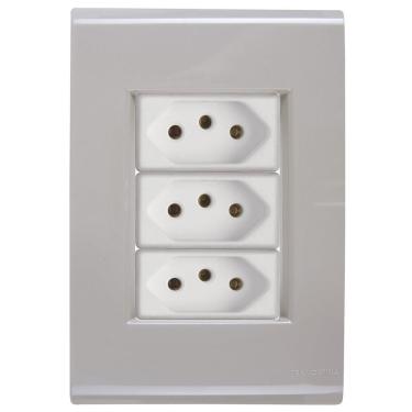 Imagem de Cj Três Tomadas Tripla 10a Liz Fendi Tramontina Completo Pronto Tramontina