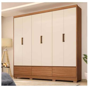 Imagem de Guarda-roupa Casal Demóbile Delucca Com 6 Portas E 3 Gavetas Amendôla Com Off White