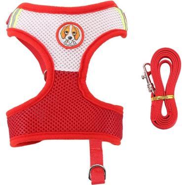 Imagem de Coleira Peitoral Puppie Para Cães E Gatos Tamanho M Até 40kg Vermelho