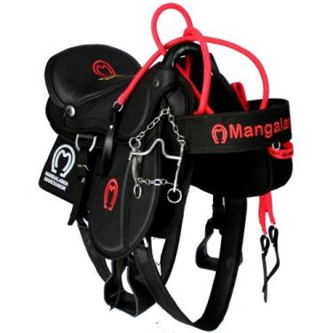 Imagem de Cela bordada Australiana de Aba + Manta protetora e Acessórios preto c