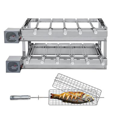 Imagem de Churrasqueira Gira Grill DUPLA 100% Inox - Artinox Grill - 11 Espetos Giratórios + Grelha Giratória Frango/Peixe